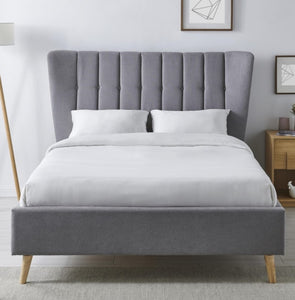 Tanya Fabric Bed - Light Grey, Dark Grey, Ivory